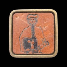 1970s Aquarius Horoscope Solid Brass Made in USA Vintage Belt Buckle