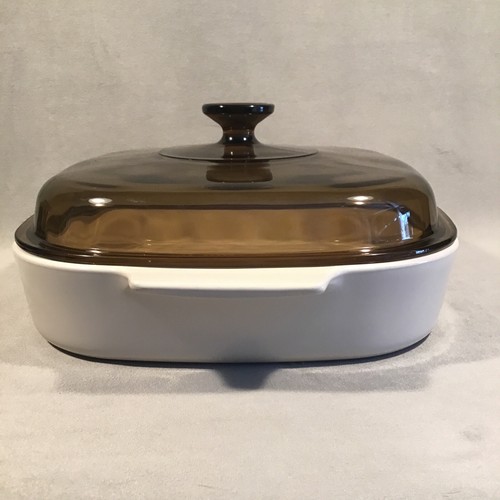PV07845 Vintage Corningware Square SYMPHONY Pyrex Amber Lid: A-10-B (2.5 Liter) - Picture 2 of 11