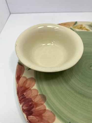 Meadows by Patton Floral Pottery Tray & Bowl Set 13" Serving Dish Discontinued - Picture 4 of 23