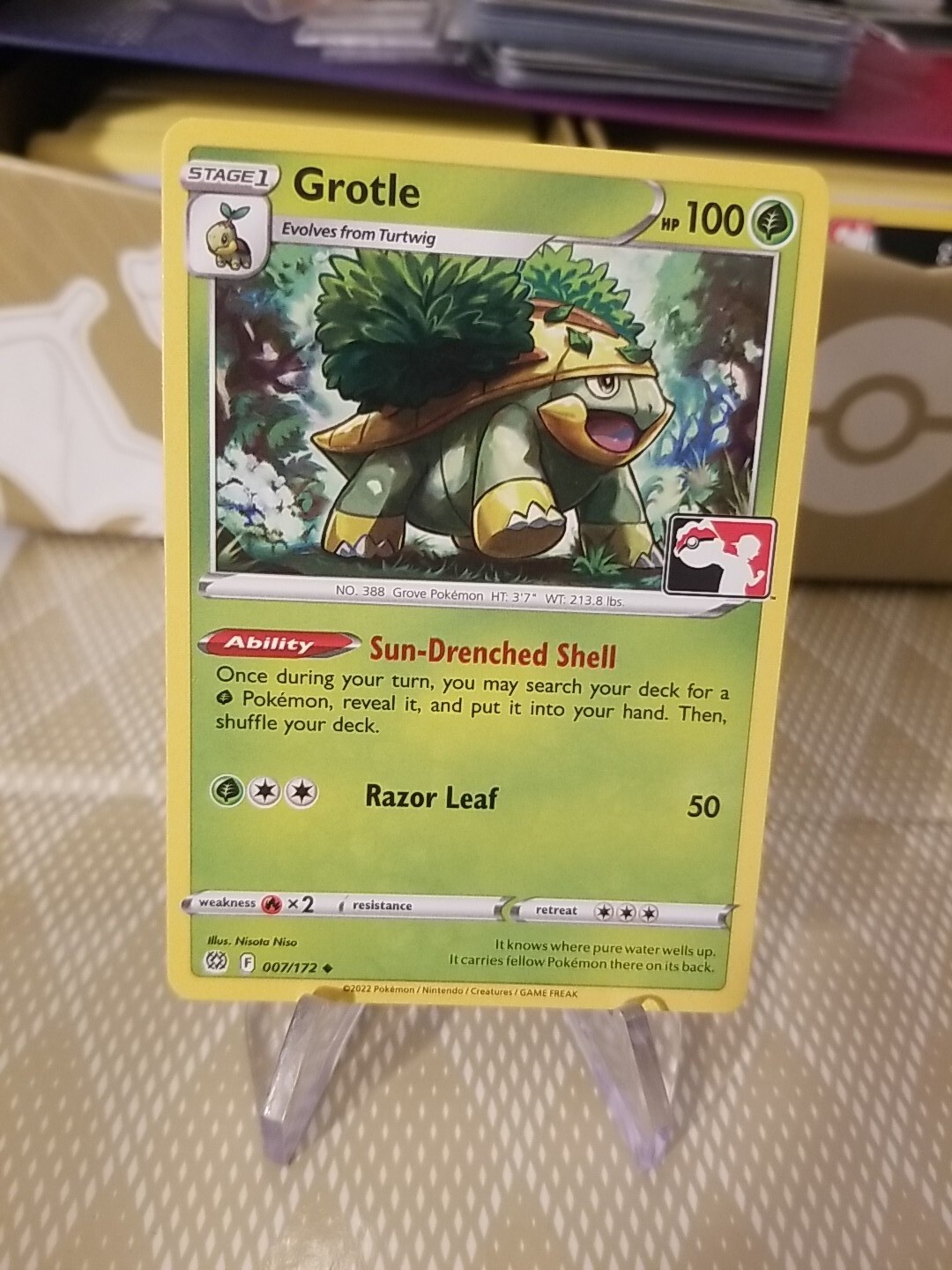 Grotle Pokemon Prize Pack Series 2 Promo Pokemon Card NM/LP Play Stamp