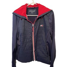 Tommy Hilfiger Sport Women  s Large Hooded Spring Active Full Zip Jackets Navy