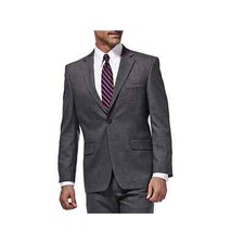 J.M. HAGGAR MEN'S CLASSIC FIT JACKET COLOR DARK HEATHER GREY SIZE 40R NEW