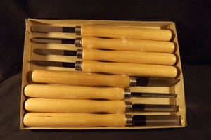 WOODWORKING CARPENTRY TOOLS BUFFALO 8-PIECE LATHE CHISEL 