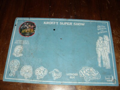 VINTAGE KROFFT SUPER SHOW CHALKBOARD RARE ELECTRA WOMAN AND DYNA GIRL FN 1977