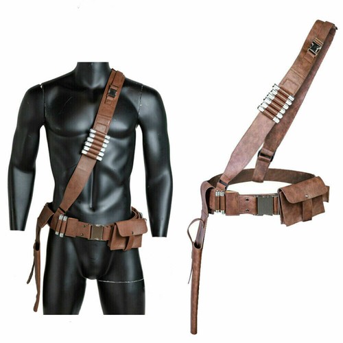 Mandalorian Belt Star Wars Cosplay Costume Leather Belt with Leg Gun & Holster - Picture 7 of 11