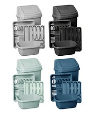 Pattumiera a battente 50L scolapiatti rettangolare lavapiatti e vassoio posate set cucina