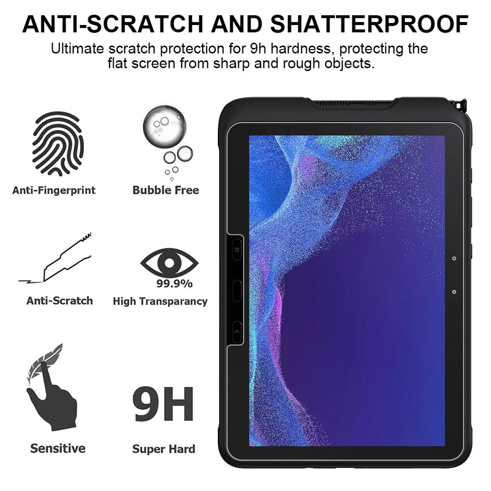 Screen Protector For Samsung Galaxy Tab Active 5 Pro 10.1" Tempered Glass Film - Image 2 of 4