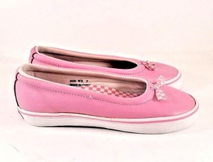 vans leather slip on pink