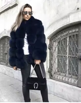 Collo di pelliccia di volpe nera di lusso: vera stola di