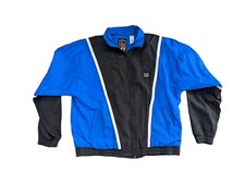 Vintage JC Penney USA Olympic Nylon Warmup Windbreaker Jacket Sz L Blue  White