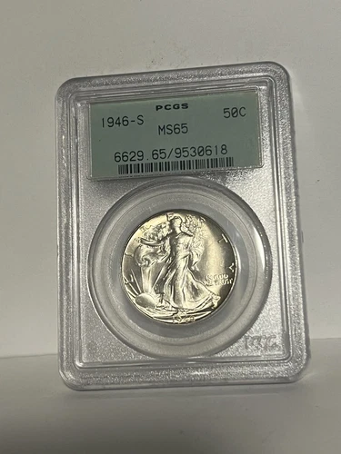 1946 S PCGS MS 65 Silver Liberty Walking Half Dollar, Silver 50C, GREAT LUSTER