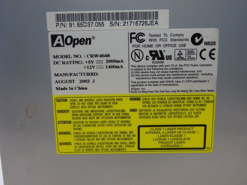 AOPEN CRW4048 * 5,25"intern* CD-ROM DRIVE IDE LAUFWERK #LW1079 - Picture 2 of 3