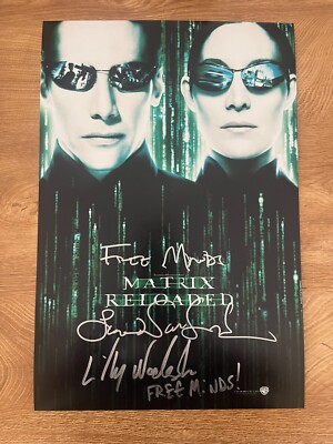 LILLY LANA WACHOWSKI signed 12x18 poster MATRIX RELOADED