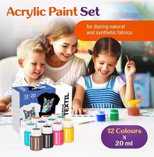 7 Artists Acrylic Fabric Paint - Premium Fabric Paints Permanent for Clothes - -