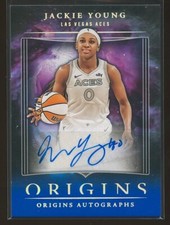 Jackie Young 2024 Panini Origins WNBA Origins Blue Auto /25 #OA-JY Auto