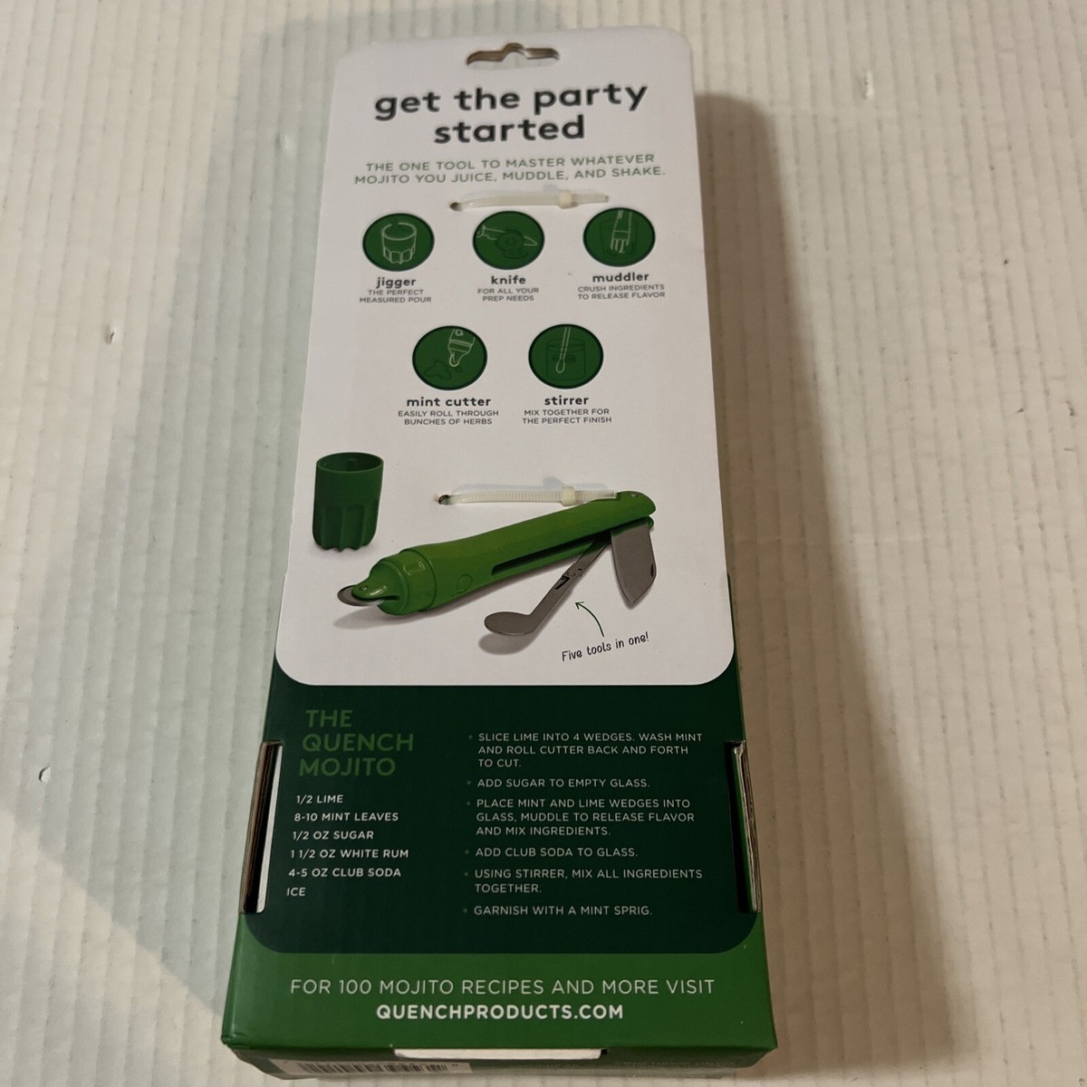 Quench Mojito Master Ultimate Tool Measure Slice Crush Cut Stir