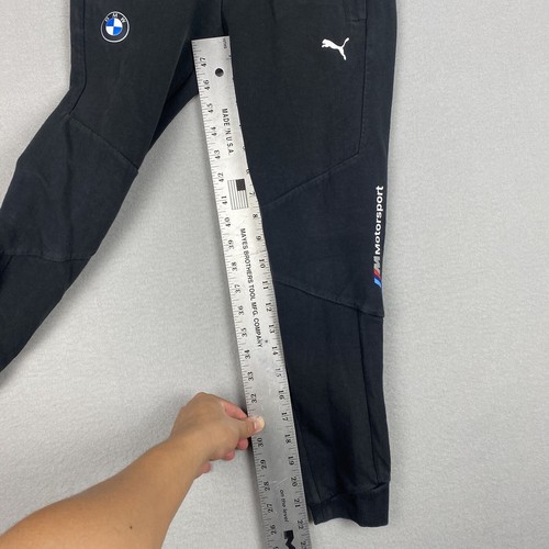 Puma BMW Motorsport Boy’s Size Small Sweatpants Youth Pants Black Sport Racing - Picture 4 of 7