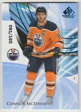 2020-21 UD SP Game Used Connor McDavid #1 091/165 Edmonton Oilers Blue Burst