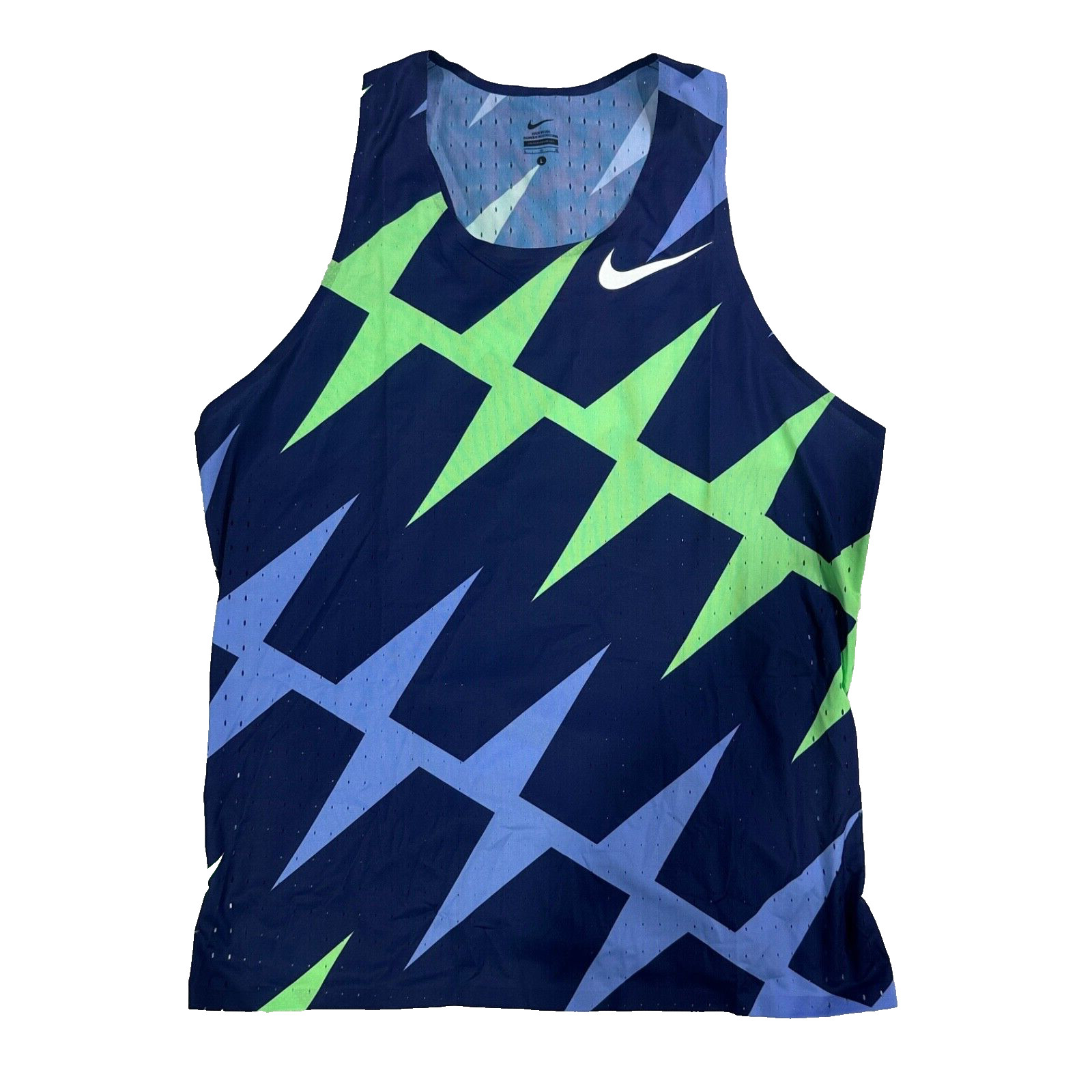Nike Pro Elite Aeroswift Running Singlet Blue/Green Mens Size Large CI0581-XXX