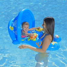 Poolmaster 81548 Mommy & Me Inflatable Swimming Pool Baby Rider Kid Float 