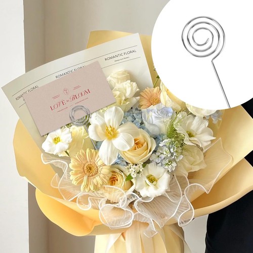 30 Pcs Round Floral Card Holder Metal Photo Memo Hodler Place Card Holder - Picture 6 of 7