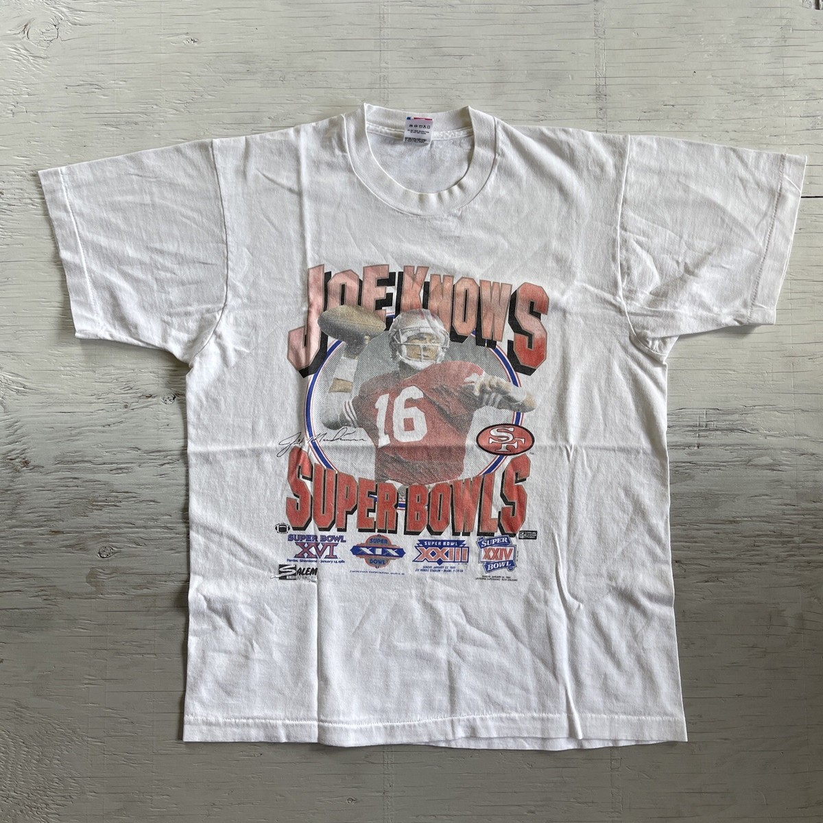 Vintage 90s Joe Montana Joe Knows Super Bowls San Francisco 49ers