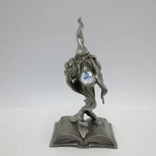 Book Wizard With Crystal Ball by Ray Lamb Perth Pewter FA59 1986 6"