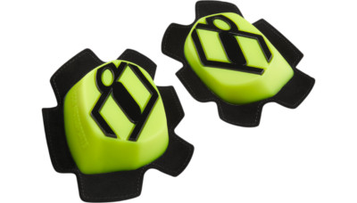 NEW ICON 2704-0610 Cloverleaf 2 Knee Pucks - Hi-Vis/Black - Pair - MOTORCYCLE