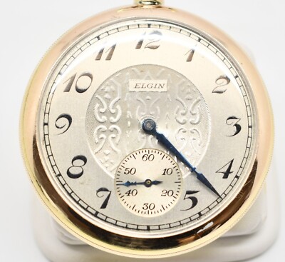 Working 1925 Elgin Open Face 17 Jewel Gold Filled Pocket