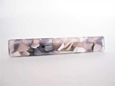 2 1/2 inch gray multi-color marbled alligator hair clip barrette