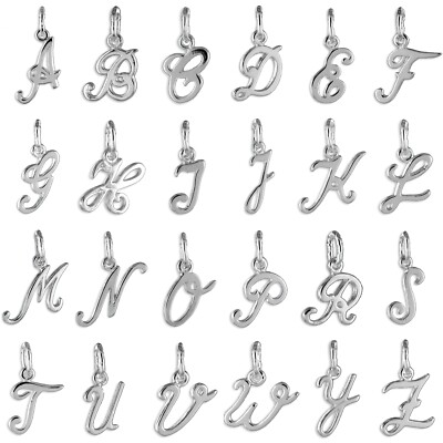 Buchstaben Anhänger - Echtschmuck 925 Silber - auf Wunsch mit Kette - NEU