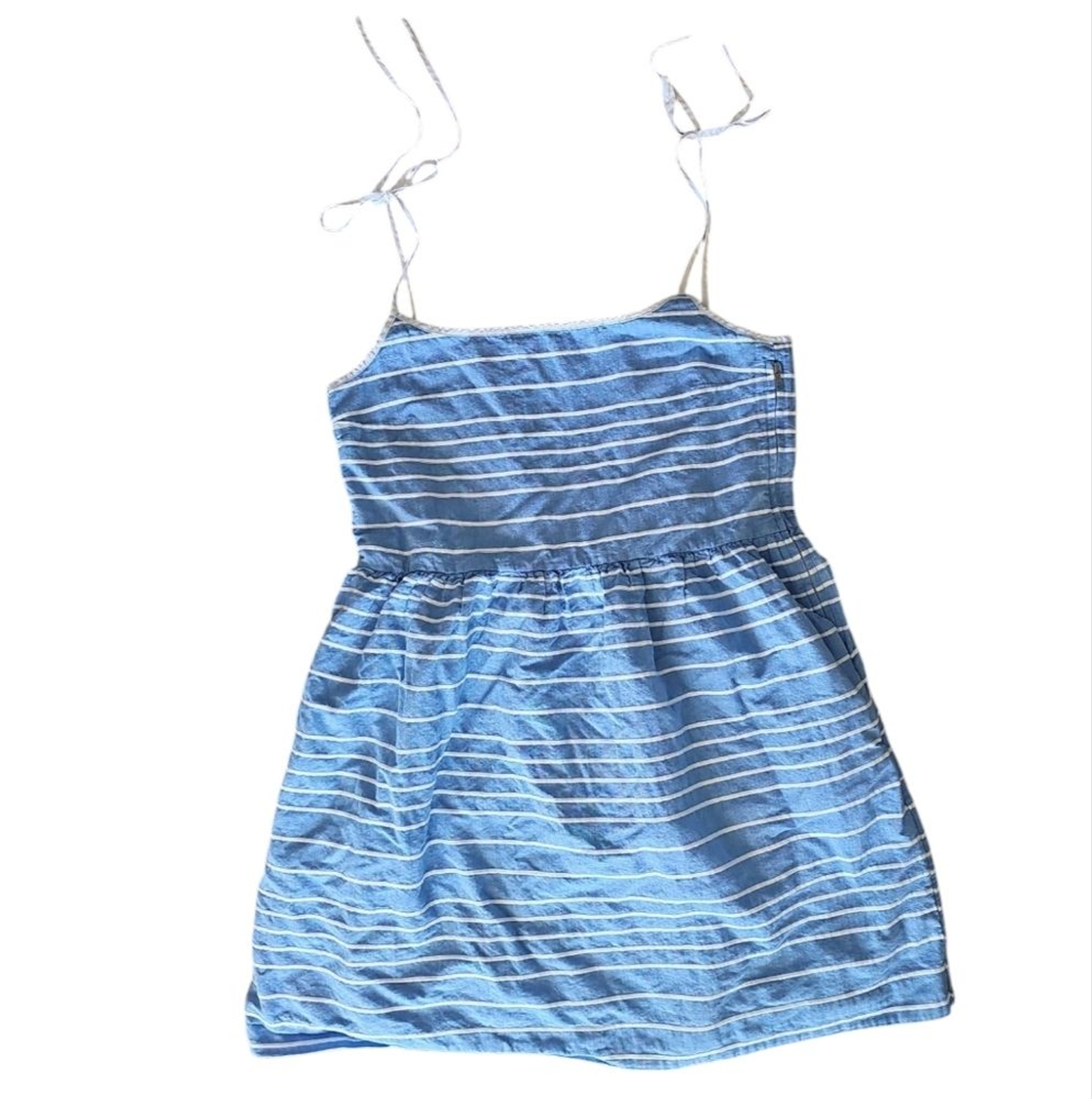 Gap Linen Spaghetti Strap Fully Lined Striped Min… - image 3