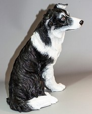 Unique Urn Border Collie Ashes Dog Memorial Sculpture Pet Funeral Decor Outdoor