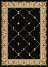 Black Lines Diamonds Persien Area Rug Bordered Rhombus Swirls Oriental Carpet