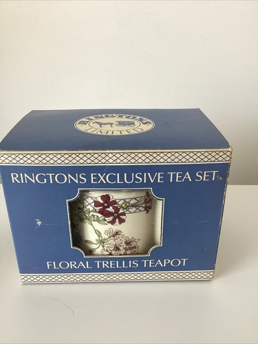 Tetera y azucarero Ringtons producidos por Wade Potteries - Gama de enrejados florales - Imagen 11 de 21