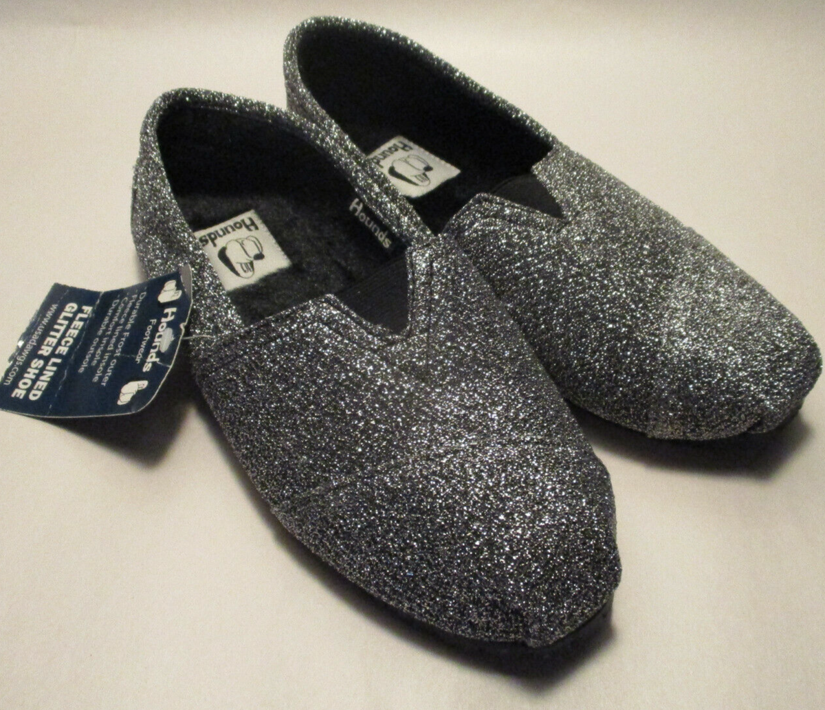 HOUNDS BY DAWGS WOMEN'S FLEECE LINED KAYMANNS PURPLE GLITTER SHOES