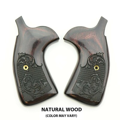 S&W K/L Frame Round Butt Rosewood Grips With Silver Logo - Replacement Gun Grips