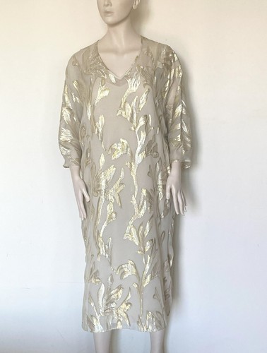 MARINA RINALDI,SILK Blend Dress in Gold, Size MR 21, 12W US, 42 DE, 50 IT - Picture 3 of 17