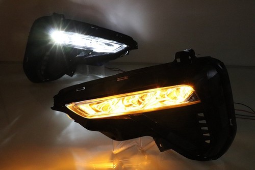 For Kia Optima K5 2019-2021 DRL Daytime Running Light LED Fog Lamp Cover w/ Turn - Picture 7 of 8