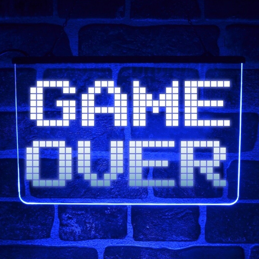 Game Over LED Neon Light Up Sign | Gamer Wall Plaque For Gaming
