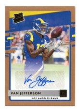 2020 Panini Donruss Football #326 Van Jefferson Bronze Rated Rookie Autograph