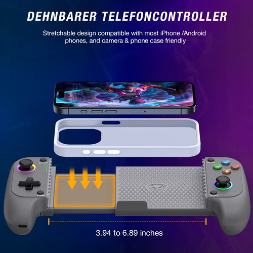 For iPhone/Android with Hall Joystick Wireless Mobile Phone Gaming Controller - Picture 8 of 8