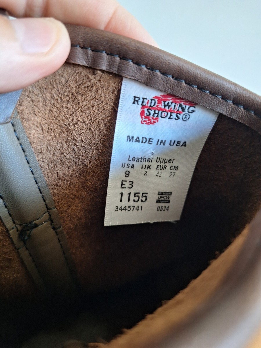 Red Wing 1155 Pecos Western Work Boots Heritage Nailseat Size 9