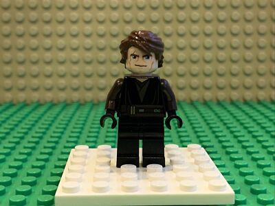 LEGO Anakin Skywalker Minifig Sw0542 Star Wars Clone Head Dark Brn Leg See  Desc