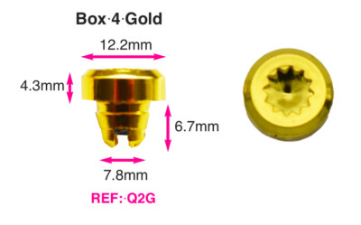 100 x Gold Kunststoff Räder Nietmuttern gefälschte Felgenschrauben Ref Q2G Box 4