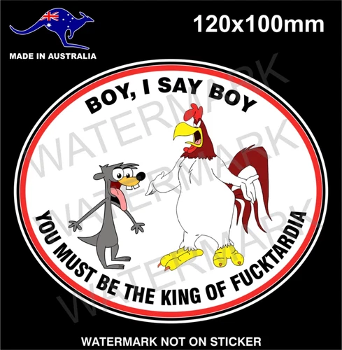 FUNNY FOGHORN LEGHORN STICKER FOR TOOLBOX MANCAVE FORD HOLDEN ETC