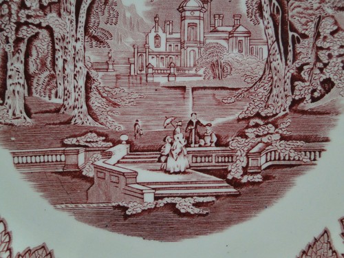Mason's Vista Pink, Transferware: Round Serving Platter, 12 7/8" - Picture 2 of 5