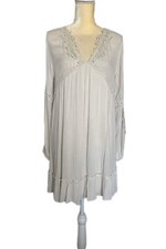 Tassels N Lace Boho Beige Dress Size M