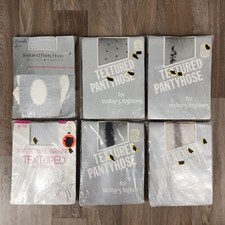 Lot of 6 Multicolor Textured Pantyhose Made in USA Vintage 80s