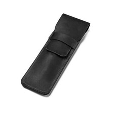 Estuche de cuero para bolígrafos hecho a mano fuente multi pluma bolsa caballo loco negro